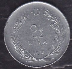 1970 Yılı 2.5 Lira Ters