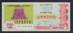 1989 29 MART YARIM BİLET ISPARTA