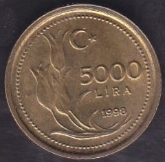 1998 YILI 5000 LİRA ( İNCE BASKI )