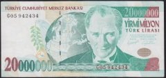 7.EMİSYON 20 000 000 LİRA G05 942434 ÇOK TEMİZ +