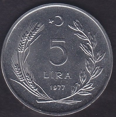 1977 YILI 5 LİRA ÇİLALTI ÇİL