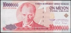 7.Emisyon 10 000 000 Lira D03 873804 Çok Temiz+