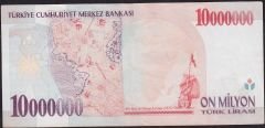 7.Emisyon 10 000 000 Lira D03 873804 Çok Temiz+