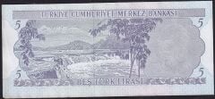 6.Emisyon 2.Tertip 5 Lira J81 340968 Çok Çok Temiz+