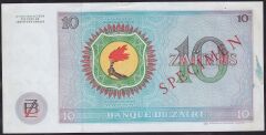 Zaire 10 Zaires 1972 Ççt Çilaltı Specimen