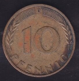 Almanya 10 Pfennig 1969 D