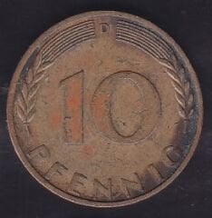Almanya 10 Pfennig 1969 D