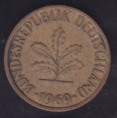 Almanya 10 Pfennig 1969 D