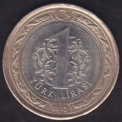 2012 Yılı 1 Lira Sayıştay'ın 150. Yılı Ters