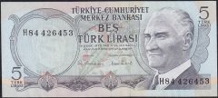 6.Emisyon 2.Tertip 5 Lira H84 426453 Çok Temiz Ççt