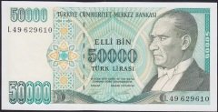 7.EMİSYON 2.TERTİP 50000 LİRA L49 629610 ÇİL