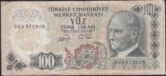 6.Emisyon 2.Tertip 100 Lira G63 472928 Temiz