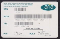 ARİA TELEFON KARTI