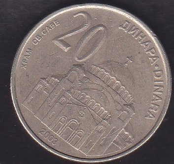 SIRBİSTAN 20 DİNAR 2003