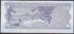 6.Emisyon 2.Tertip 5 Lira J81 340969 Çok Çok Temiz+