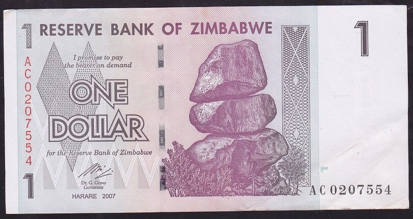 Zimbabwe 1 Dolar 2007 Çilaltı Pick 65 AC