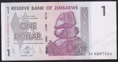 Zimbabwe 1 Dolar 2007 Çilaltı Pick 65 AC
