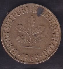 Almanya 10 Pfennig 1969 F