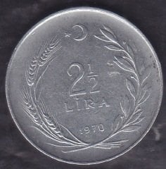 1970 Yılı 2.5 Lira Düz