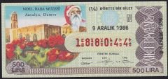 1986 9 Aralık Çeyrek Bilet - N Serisi
