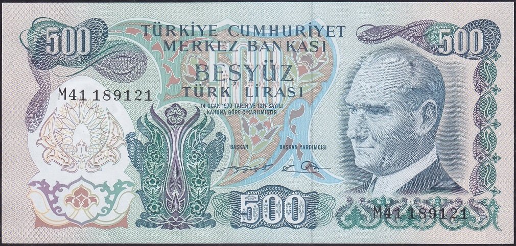 6.Emisyon 2.Tertip 500 Lira M41 189121 Çilaltı Çil