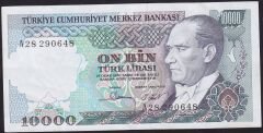 7.Emisyon 1.Tertip 10000 Lira A28 290648 Çok Çok Temiz+