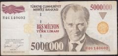 7.Emisyon 5 000 000 Lira H46 140602 Temiz