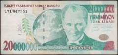 7.Emisyon 20 000 000 Lira E71 647551 Çok Temiz