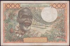 Batı Afrika Devletleri 1000 Frank 1959 Çok Temiz+ ( Fildişi Sahili ) Pick 103A/f