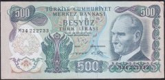 6.Emisyon 2.Tertip 500 Lira M34 222733 Çok Temiz +