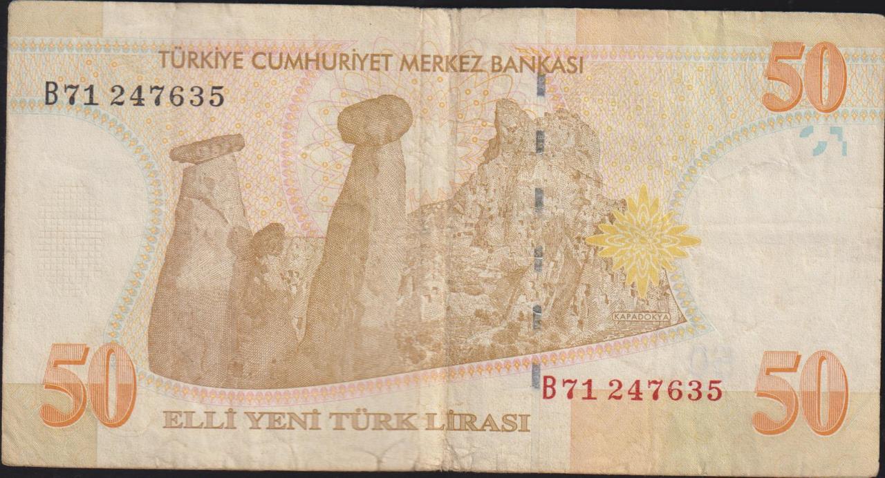 8.Emisyon 50 YTL B71 247635 Temiz