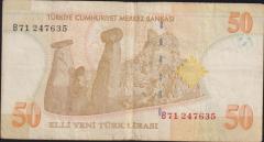 8.Emisyon 50 YTL B71 247635 Temiz