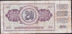 Yugoslavya 20 Dinar 1981 Çok Temiz ZA Replacement