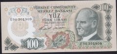 6.EMİSYON 1.TERTİP 100 LİRA E90 301909 ÇİLALTI ÇİL