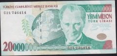 7.EMİSYON 20 000 000 LİRA G21 746414 ÇOK TEMİZ +