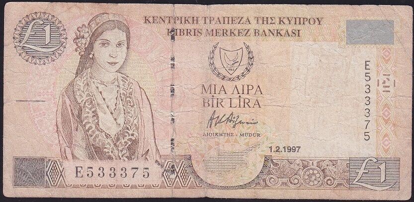 Kıbrıs 1 Lira 1997 Temiz