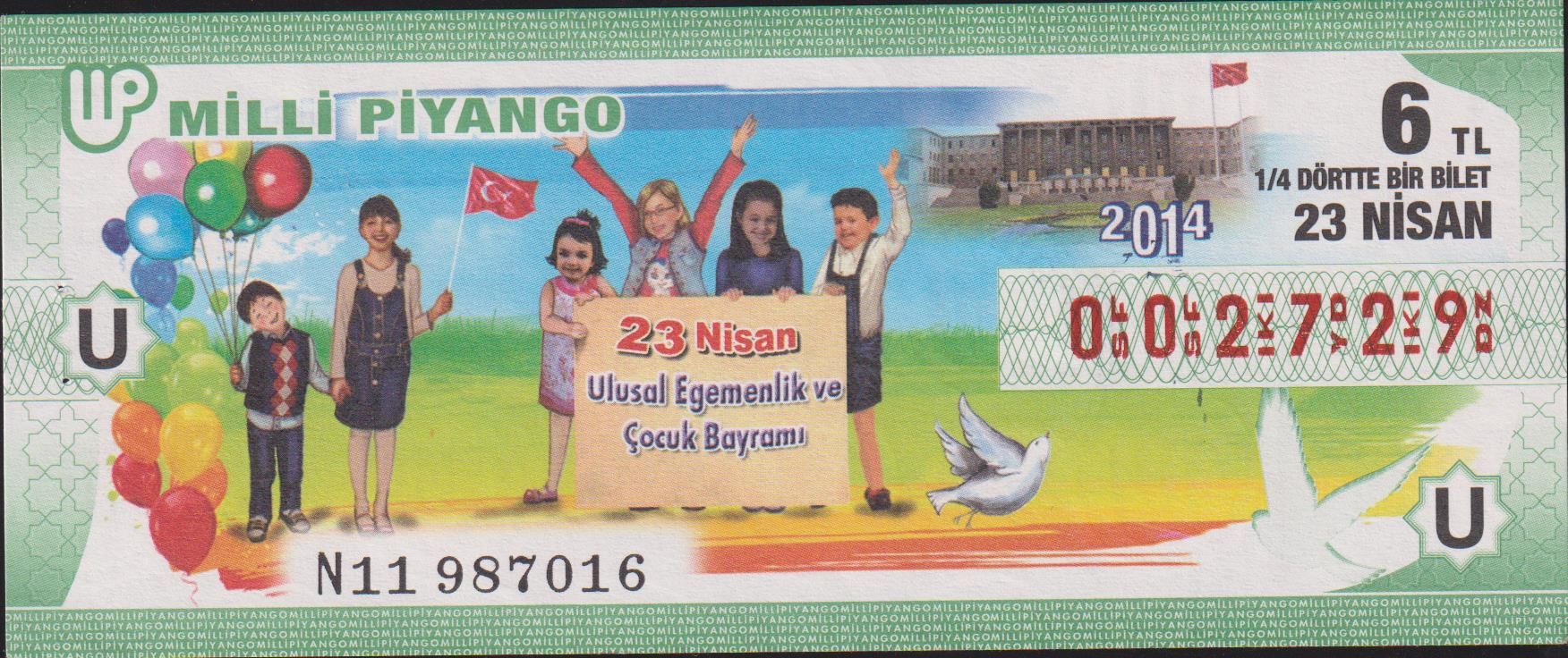 2014 23 Nisan Çeyrek Bilet - U Serisi