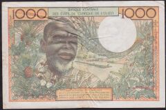 Batı Afrika Devletleri 1000 Frank 1959 Çok Temiz+ ( Fildişi Sahili ) Pick 103A/f