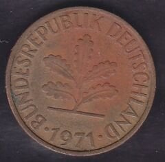 Almanya 10 Pfennig 1971 F