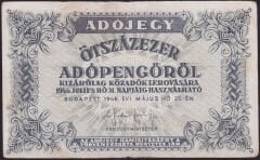 Macaristan 500000 Adopengo 1946 Çok Temiz