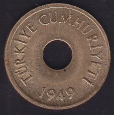 1949 Yılı 1 Kuruş Çilaltı Çil