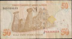 8.Emisyon 50 YTL B63 518123 Temiz