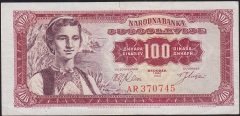 Yugoslavya 100 Dinar 1963 Çok Çok Temiz +