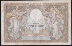 Yugoslavya 1000 Dinar 1931 Ççt Çilaltı Pick 29