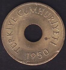 1950 Yılı 1 Kuruş Çilaltı Çil
