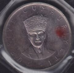 1970 Yılı 25 Lira Hakimiyet Milletindir Kapalı Poşetinde Gümüş