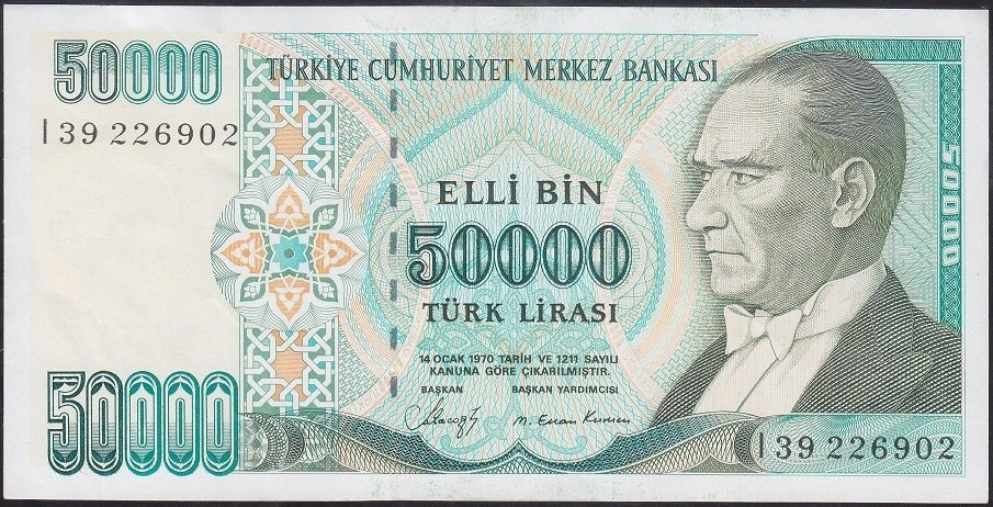 7.EMİSYON 1.TERTİP 50000 LİRA I39 226902 ÇÇT +