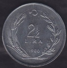 1980 YILI 2.5 LİRA ÇİLALTI ÇİL