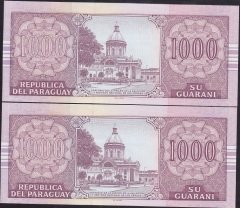 PARAGUAY 1000 GUARANİES 2005 ÇİL 2 SERİ TAKİPLİ 299- 300