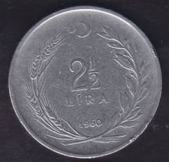 1960 Yılı 2.5 Lira Düz